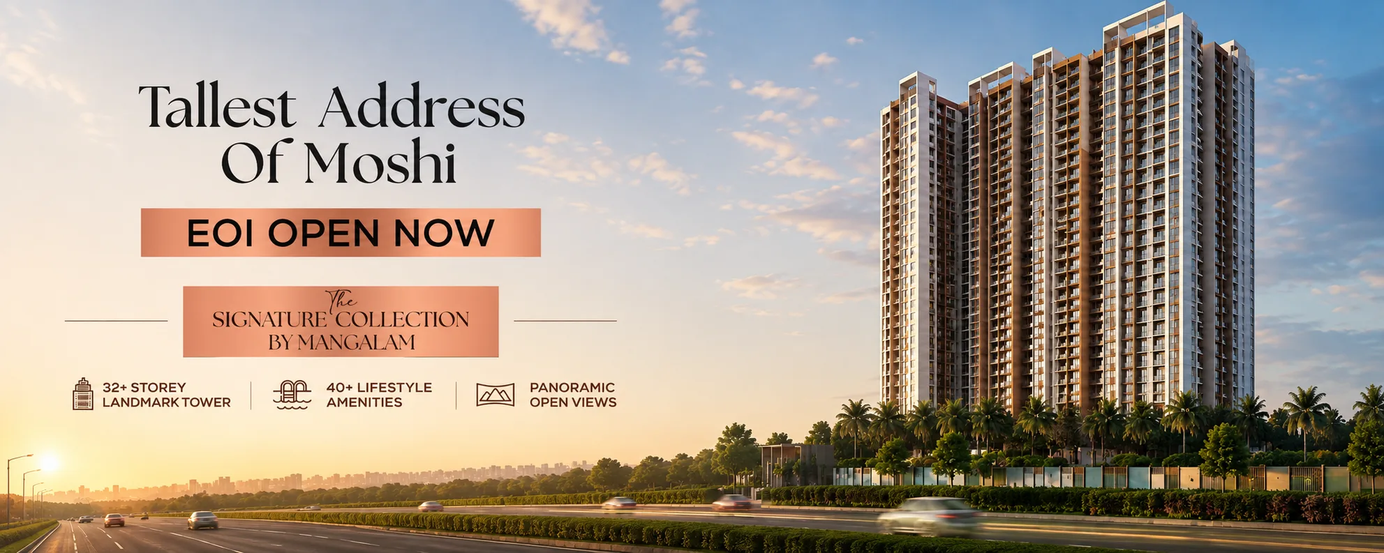 Mangalam Momento 32+ storey landmark tower in Moshi, Pune